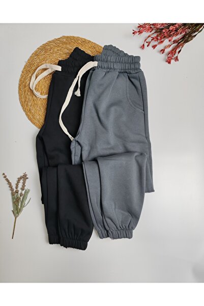 moda rüyası Elastic Waist Jogger Boys' Black Sweatpants 9-16 Years Old