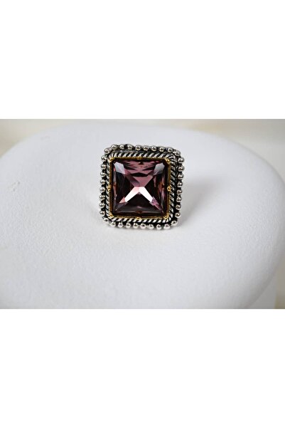 ATELİER TUĞBA Yzk247 Vintage Stone Square Cut Zircon Ring