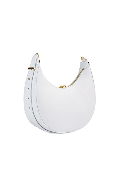 Posete Fagaras Louna Leather Purse - White, Casual Bag Made of Genuine Leathe...