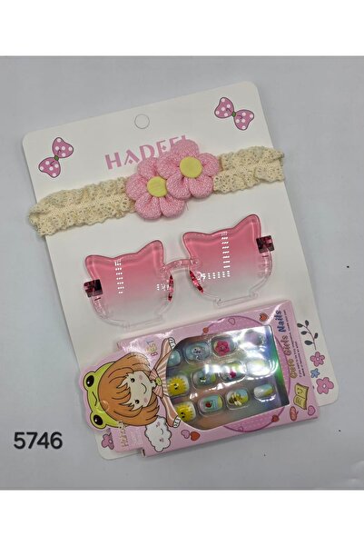 HADEEL GIJAMAI مجموعه اكسسوار شعر للاطفال تتضمن نظاره شمسيه بتصميم زهره و ربط...