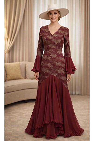 SAUDI Georgette floral evening dress