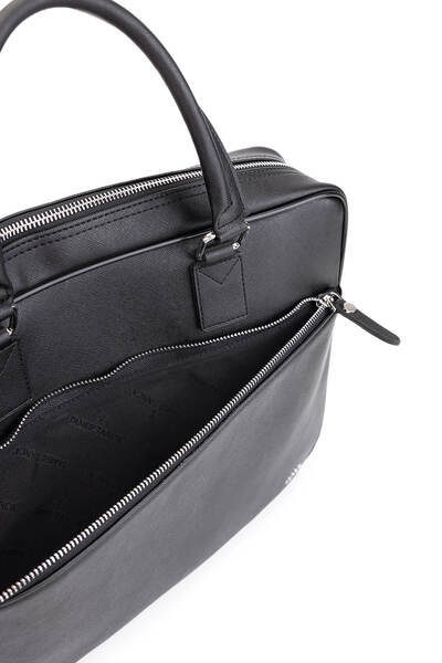 Tamer Tanca Men's Faux Leather Black Briefcase