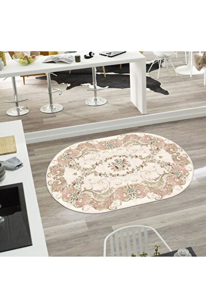 Artenova Oval rug, floral pattern, pink, Haron, 80x150 cm, polyester, non-slip