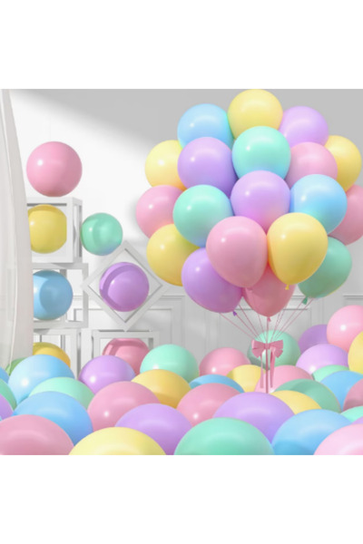 Atom 1 Adet 12 İnç Pastel Makaron Balon | Karışık Renkli Lateks Balon Parti &...