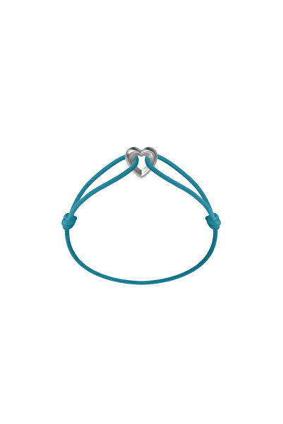 Wecord London Silver Heart Cord Bracelet