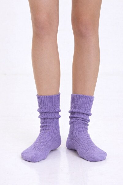 Clandestino Μάλλινες κάλτσες μεσαίου μήκους με σχέδια, λιλά