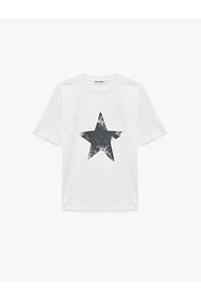 Koton Γυναικείο T-shirt 6SAL10081IK ECRU