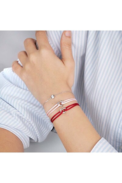 Wecord London Silver Heart Cord Bracelet