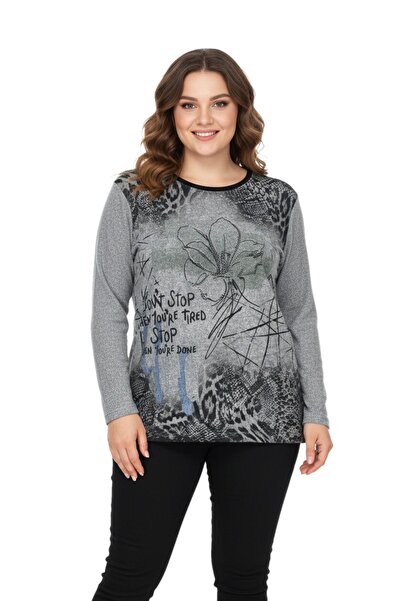 BAGLAN Bluză de damă cu imprimeu Yumoş Stone BGL-ST05068