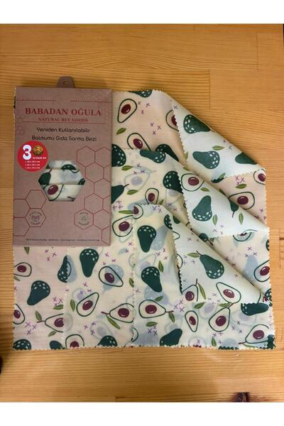 babadan oğula Yeniden Kullanılabilir Balmumu Gıda Sarma Bezi – 3’lü Set