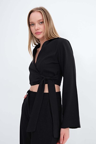 Addax Long Sleeve Tie-Up Shirt G4227