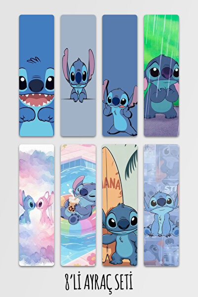 Anime Marketi Sevimli Hayvan Stiç Temalı Ayraç Seti 8'li Kitap Ayracı Seti 14...