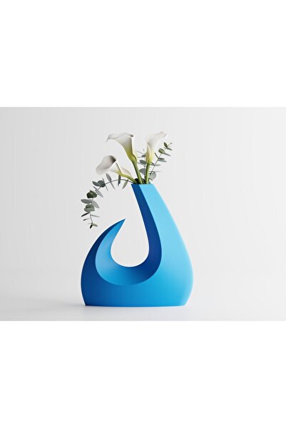 Sani Vase "LUNARA" 220 x 85 x H238 mm - Cyan