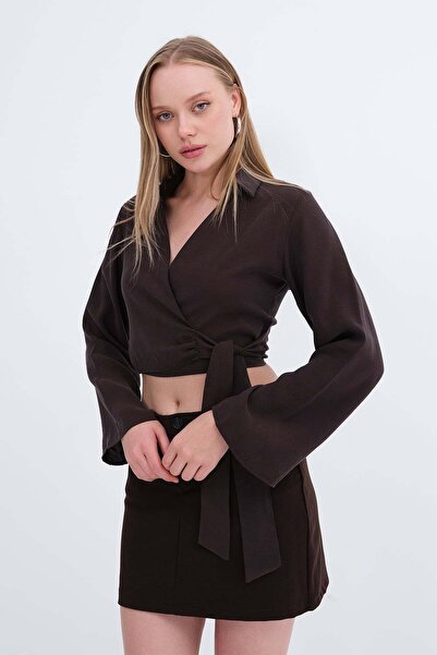 Addax Long Sleeve Tie-Up Shirt G4227