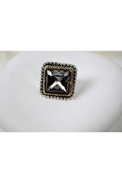 ATELİER TUĞBA Yzk247 Vintage Stone Square Cut Zircon Ring