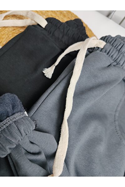 moda rüyası بنطلون رياضي رمادي اللون للأولاد بخصر مطاطي من 9 إلى 16 سنة
