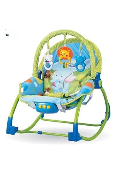 Generic جلاسة مواليد قابلة للاهتزاز والثبات مع العاب وموسيقى للأولاد - أخضر