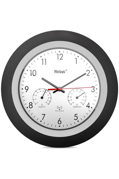 OEM Mebus 19449 Radio Controlled Wall Clock with Thermo/Hygrometer