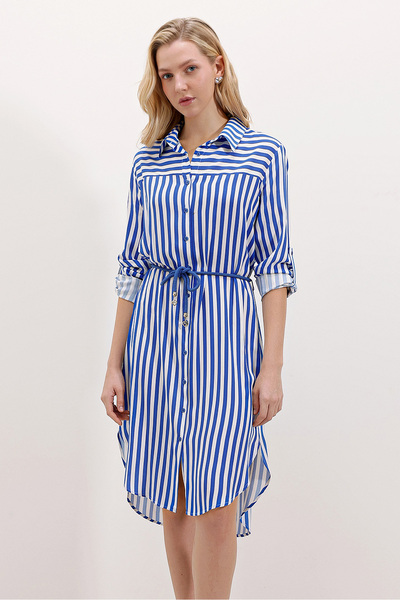 Bigdart 5629 Striped Belted Dress - Saks