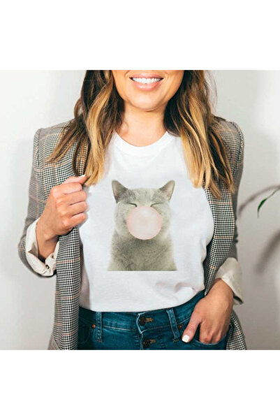 Kartier Tricou Dama Alb Bubble Cat