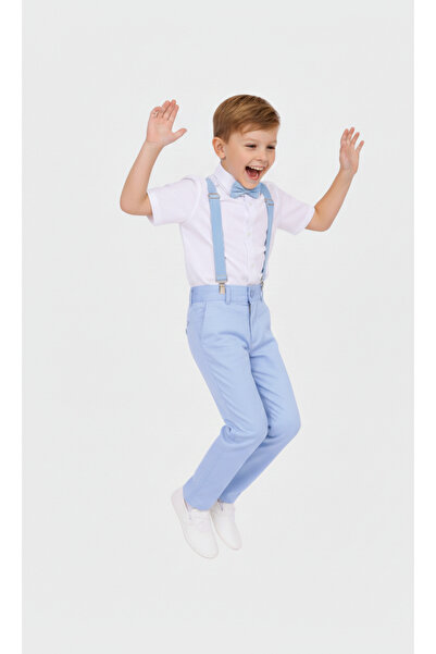 NACAR STORE Boy's Pants, Short-Sleeved Shirt and Bow Tie Suspender Set 23 Apr...