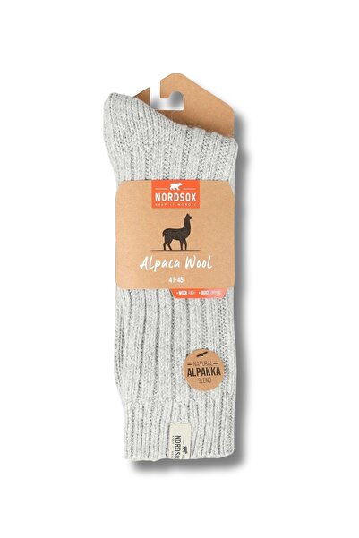 nordsox 1 Pair of Gray Warm Alpaca Wool Men's Socks