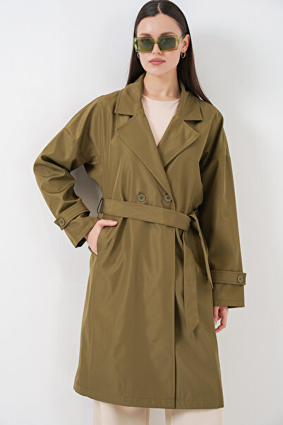 Bigdart Women's Double-Breasted Collar Trench Coat 5987 - Khaki
