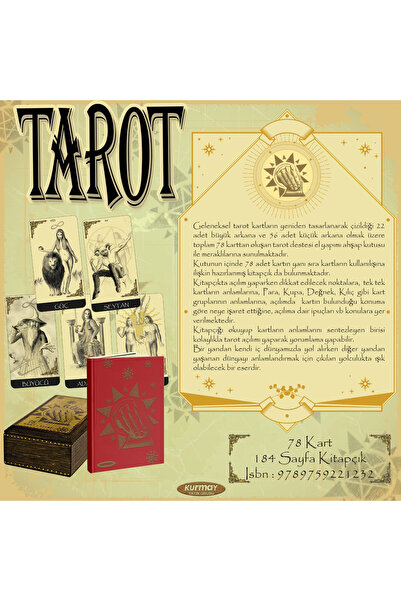 Kurmay ELT TAROT 78 KART + KİTAP + AHŞAP KUTU