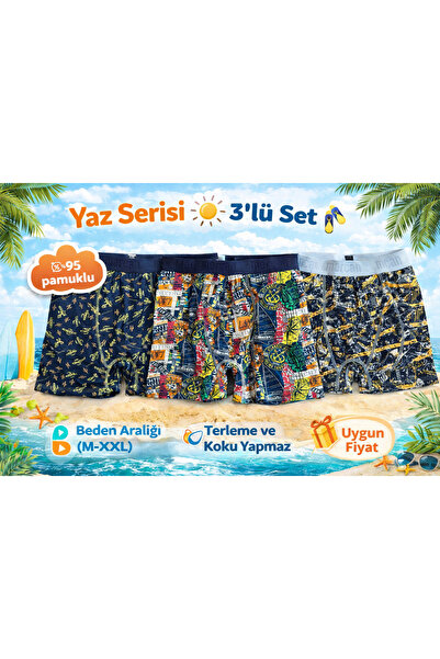 Mercan 3-Pack Cotton Boxers - Feeling Comfortable, No Sweat, No Odor