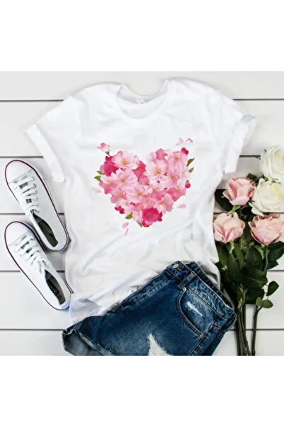 Kartier Tricou Dama Alb Blush Petal Heart