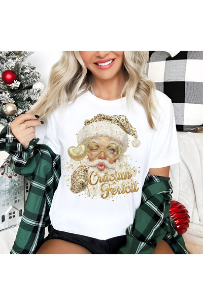 Kartier Tricou Dama Alb Glamour de Craciun