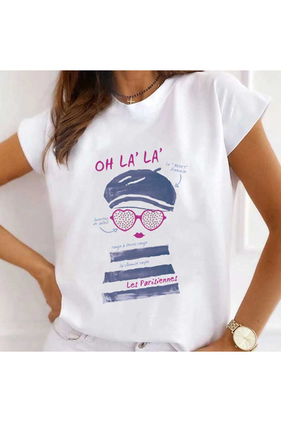 Kartier Tricou Dama Alb Les Parisiennes