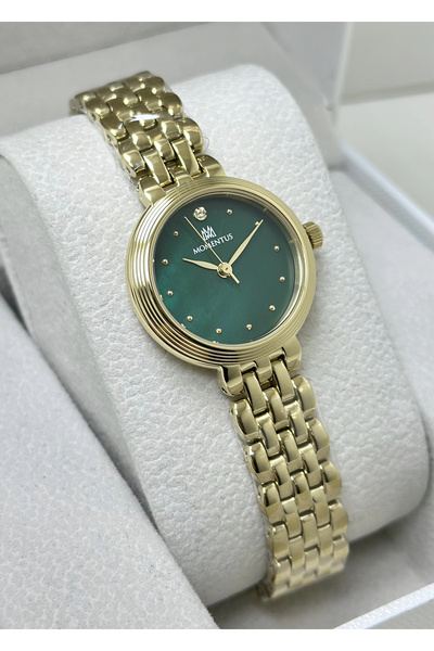 Momentus Orijinal 2 Yıl Garantili Yeşil Katran Çelik Kordon Kadın Kol Saati I...