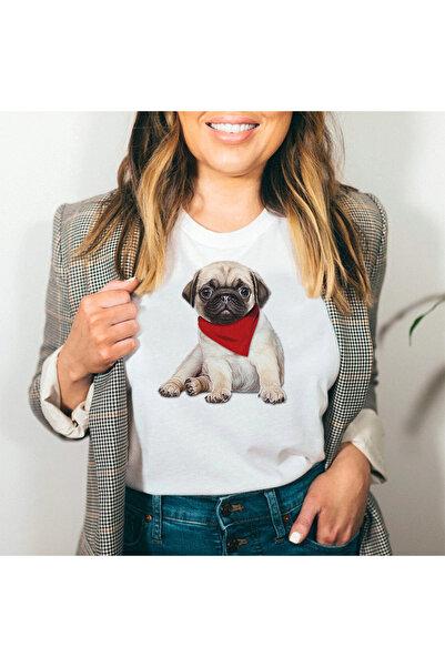 Kartier Tricou Dama Alb Gangsta Pug