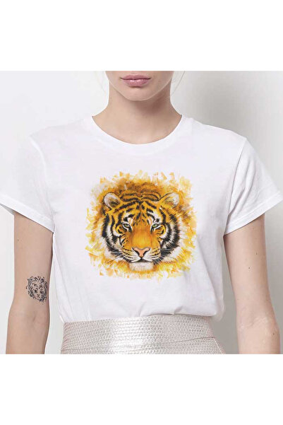 Kartier Tricou Dama Alb Tiger Pint