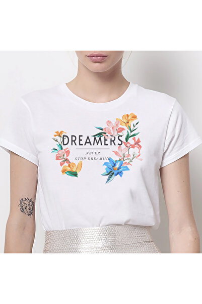 Kartier Tricou Dama Alb Dreamers Never Stop Dreaming