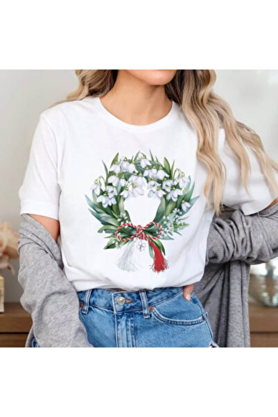 Kartier Tricou Dama Alb Spring Blossom Wreath