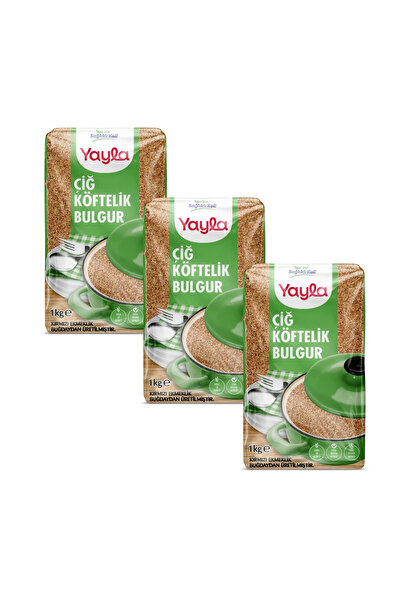 Yayla Çiğ Köftelik Bulgur 1 kg x3