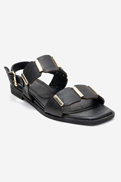 Zeynep Sıradağlı Cullen Women's Genuine Leather Sandals Black