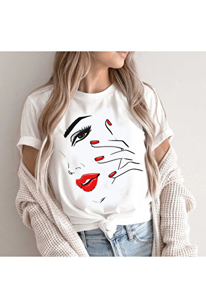 Kartier Tricou Dama Alb Sensual Red Lips