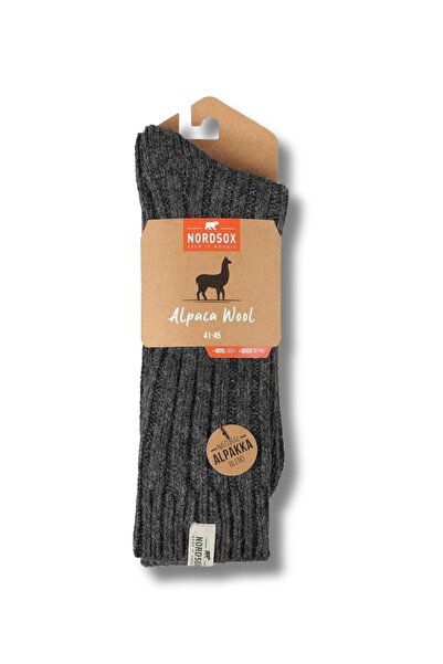 nordsox 1 Pair of Anthracite Warm Alpaca Wool Men's Socks