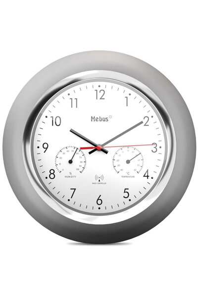 OEM Mebus 19454 Radio Controlled Wall Clock with Thermo/Hygrometer