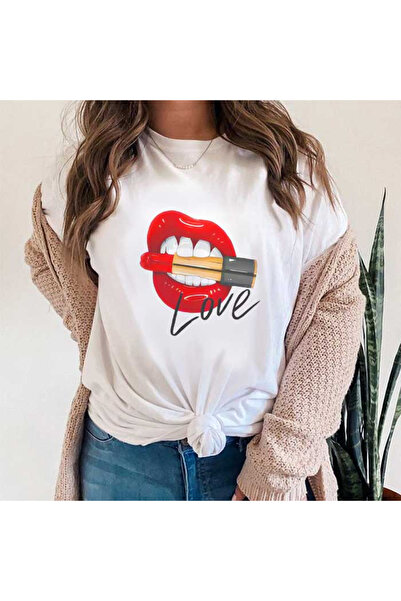 Kartier Tricou Dama Alb Love Lips