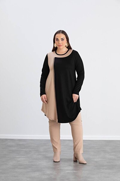 JOOQSTORE تونيك أسود من فرو المنك