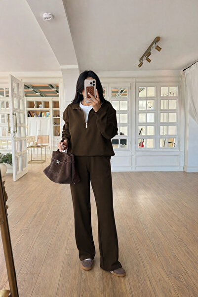 YAKAMEL Women's Modal 2-Thread Combed Cotton Standing Collar Half Zipper High...