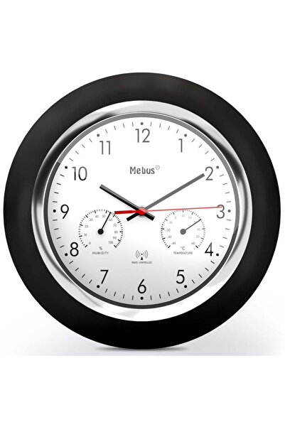 OEM Mebus 19453 Radio Controlled Wall Clock w. Thermo/Hygrometer