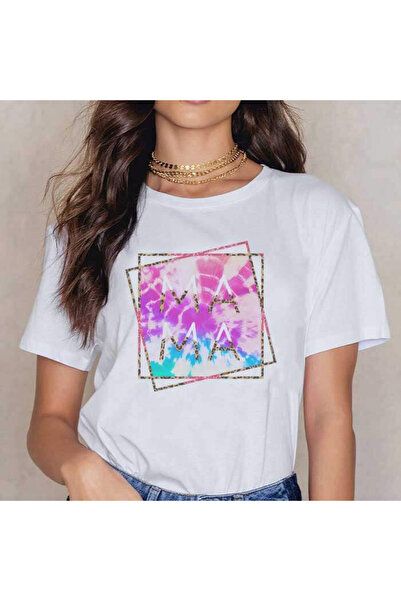 Kartier Women's White T-Shirt Pshichedelic Mama