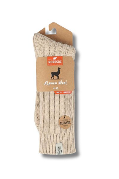 nordsox 1 Pair of Light Brown Warm Alpaca Wool Men's Socks
