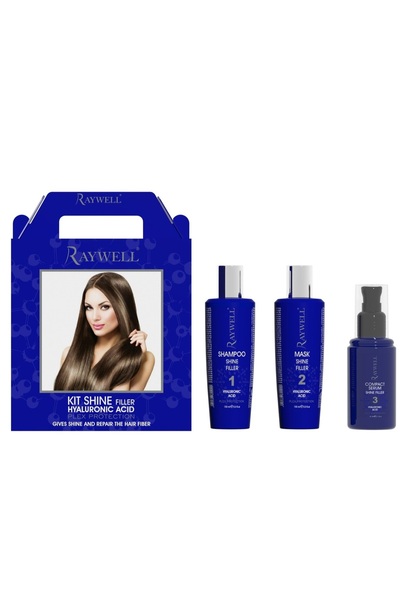 Raywell Kit Shine Filler cu Acid Hialuronic – Sampon, Masca si Ser