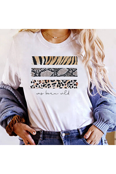 Kartier Tricou Dama Alb Was Born Wild